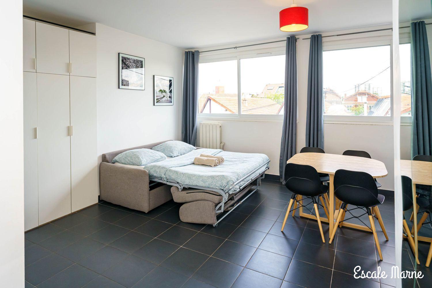 Escale-Marne Fr - 102 - Free Parking - Free Luggage Storage - All Equipped - Linen Included - Washing Machine - 10Mn Walk Metro 8 - Rer A - Panoramic View - From 1 To 4 Guests メゾン・アルフォール エクステリア 写真